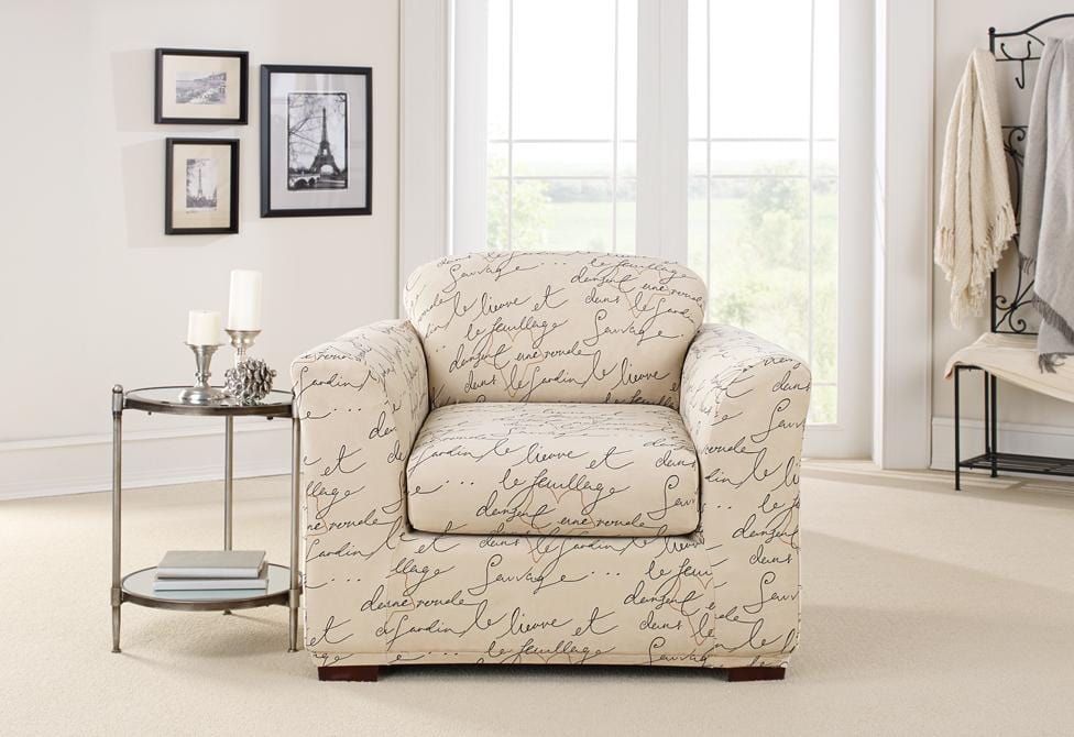 Stretch Pen Pal Two Piece Chair Slipcover